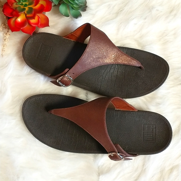 Fitflop "Lulu" Toe Post Sandals With Adjustable Buckle Sz 11 - Picture 4 of 11